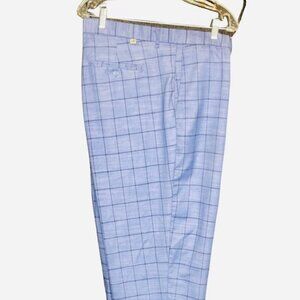 Stacy Adams Blue Windowpaned Men's Trousers